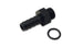 Vibrant Aluminum Male -6AN ORB fitting with 5/16 inch barb and O-ring, anodized black for durable automotive or industrial use.