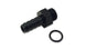 Vibrant Aluminum Male -6AN ORB fitting with 5/16 inch barb and O-ring, anodized black for durable automotive or industrial use.