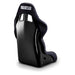 Black Sparco Seat Evo L QRT X race seat with racing-style design and supportive bolsters, ideal for performance driving.
