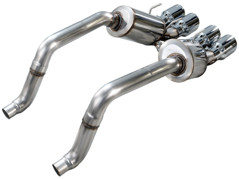 AWE Tuning axle-back exhaust with chrome silver tips installed on a 2005-2007 C6 Chevrolet Corvette 6.0L touring edition