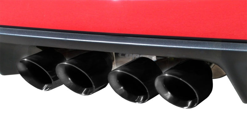 Corsa Performance axle-back exhaust with dual black 3.5-inch tips on a 2009-2013 Chevrolet Corvette C6 6.2L V8.