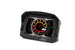 AEM CD-5LG Carbon Logging Digital Dash Display with internal 10Hz GPS and antenna, showing gauges and digital readouts.