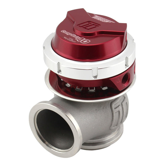 Turbosmart WG40 Gen V Comp-Gate 40mm wastegate with red actuator, 14 PSI boost pressure, designed for turbocharged engines.