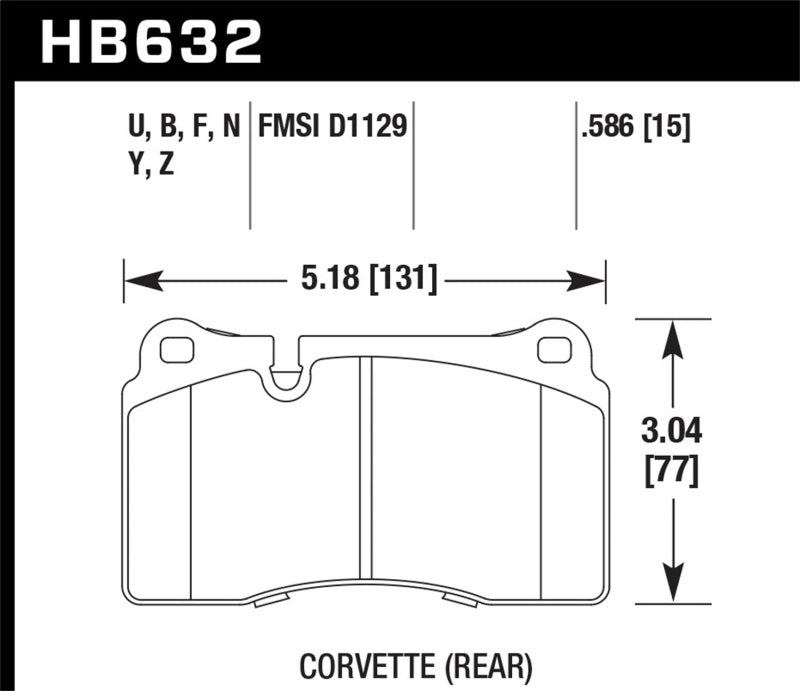 Hawk Performance front brake pads for VW Touareg 06-10 and Corvette Z06/ZR-1 with carbon ceramic brake package and iron rotors.