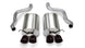 Black CORSA Performance axle-back exhaust for Chevrolet Corvette C6 2005-2007 6.0L V8 sports car, shown from side angle.