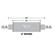 MagnaFlow MagnaFlow Mag SS muffler with 14x4x4 inch body and 2.5x2.5 inch inlet and outlet pipes, mounted on a vehicle.