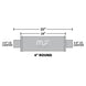 MagnaFlow MagnaFlow Mag SS muffler with 14x4x4 inch body and 2.5x2.5 inch inlet and outlet pipes, mounted on a vehicle.