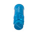 NRG 700 Series M12 x 1.5 steel lug nut set with dust caps, lock nuts, and lock socket in blue for car wheel installation.