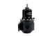 AEM high capacity universal black adjustable fuel pressure regulator for automotive engines, showing the regulator with hoses attached.