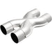 MagnaFlow Smooth Trans X 3/3 X 14 stainless steel X pipe for exhaust systems, showing polished metal and connection points.