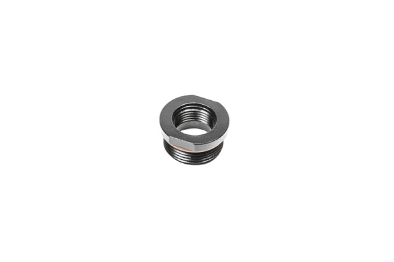 Radium Engineering 16AN ORB male to 10AN ORB female coupler fitting, automotive fluid connector on a white background.