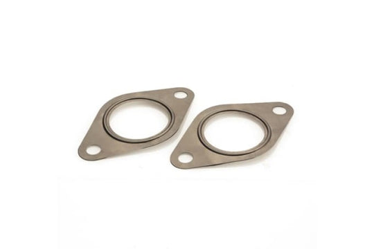 Turbosmart WG38 wastegate manifold gasket set, stainless steel 2-pack, designed for turbocharged vehicle exhaust systems.