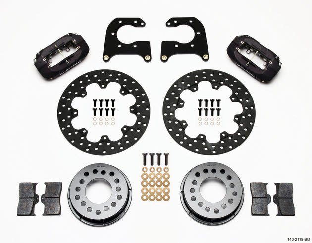 Wilwood Forged Dynalite rear drag brake kit with drilled rotor and 2.50-inch offset for Big Ford vehicles, performance brake upgrade