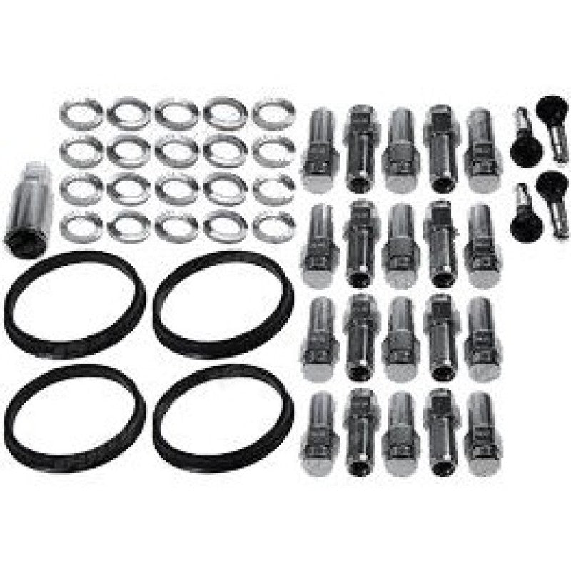 Race Star 12mm x 1.5 GM open-end deluxe lug nut kit with 20 pieces, showing polished metal lug nuts for car wheels.