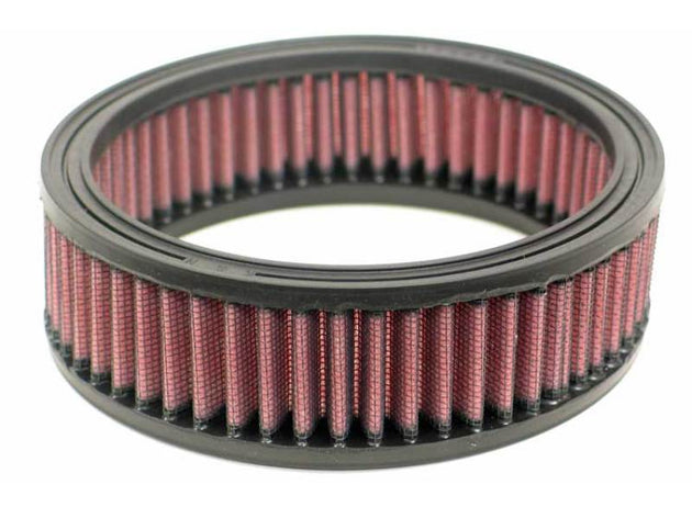 K&N Engineering round drop-in air filter with 5-7/8 inch outer diameter and 4-7/8 inch inner diameter, for automotive filtration.