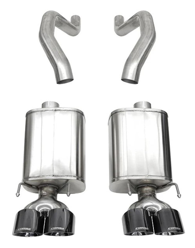 Black PVD AxleBack Exhaust with 4.5-inch twin tips for Chevrolet Corvette C6 Z06 and ZR1 by CORSA Performance.