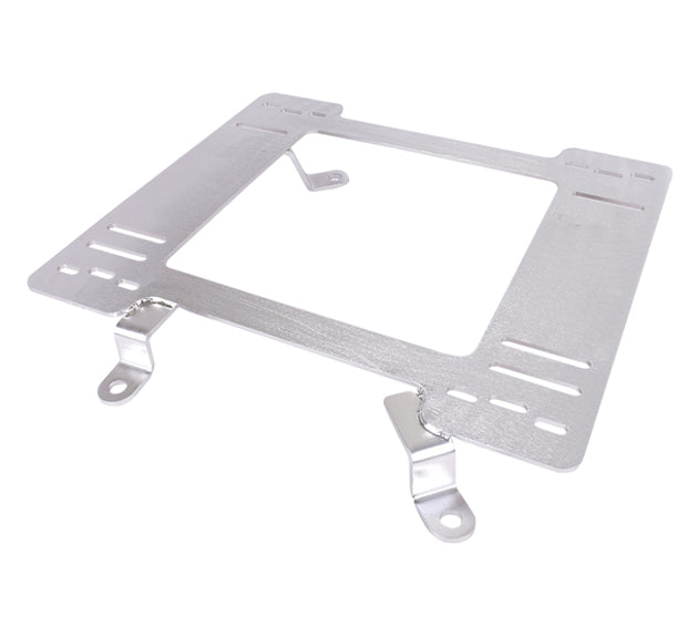 Pair of NRG seat brackets for 1979-1998 Ford Mustang, durable metal frame mounts for racing or restoration projects.