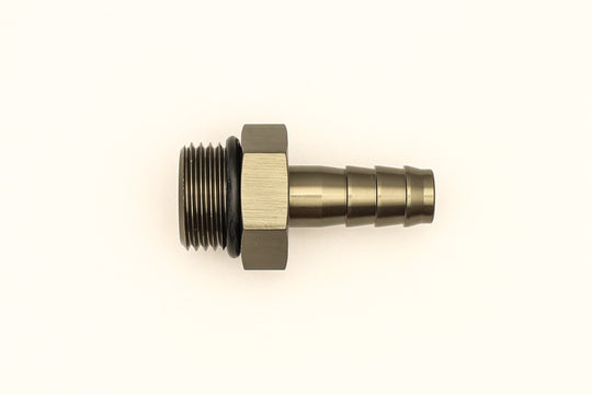 DeatschWerks 8AN ORB male to 3/8-inch male triple barb fitting with O-ring for fuel or oil line connections