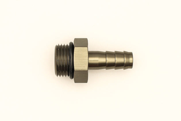 DeatschWerks 8AN ORB male to 3/8-inch male triple barb fitting with O-ring for fuel or oil line connections