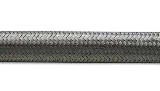 Vibrant 16 AN SS braided flex hose, 5-foot roll, durable stainless steel braided automotive hose for high-performance applications.
