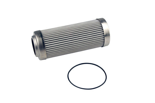 Aeromotive 10 Micron Microglass Fuel Filter Element for models 12339 and 12341, showing the filter media and brand markings.