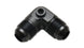 Vibrant -8AN to -8AN male 90-degree union adapter fitting with 1/8 inch NPT port, metal construction for automotive or hydraulic use.