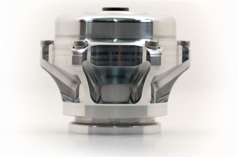 Silver TiALSport Q BOV blow off valve with 11 PSI spring, showcasing its sleek metal design and compact construction.