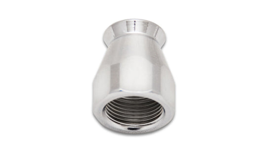Vibrant chrome -4AN hose end socket for PTFE hoses, durable fitting with polished finish, used in high-performance fluid connections.