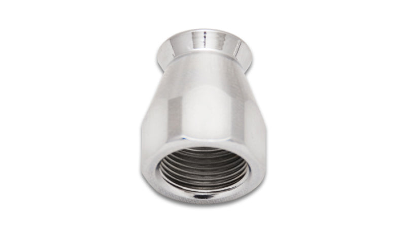Vibrant chrome -8AN hose end socket fitting for PTFE hoses, showing the polished metal finish and detailed threading.