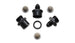 Vibrant inline fuel and oil filter set with three size -8AN filters, designed for vehicle fuel and oil systems.