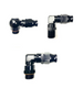 Fragola black 90-degree forged hose end fitting for PTFE hoses, designed for real street performance and durability.