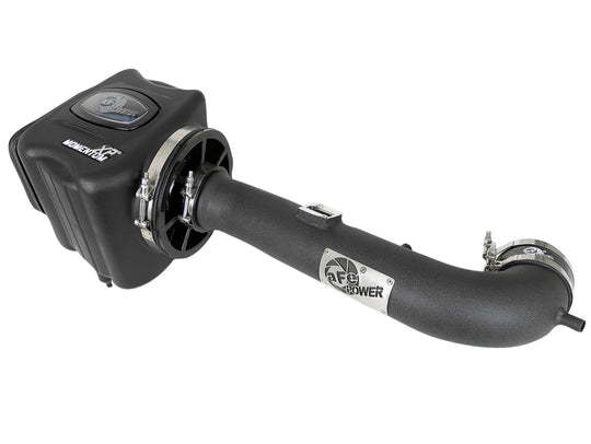 aFe POWER Momentum XP Pro 5R cold air intake system for 2014-2018 GM trucks and SUVs with V8 5.3L engine, featuring air filters and tubing.