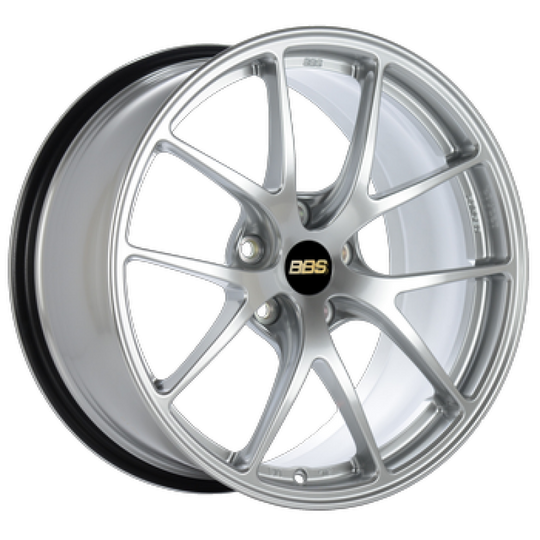 BBS RI-A 19x12 forged wheel in diamond silver with 5x130 bolt pattern, ET61 offset, CB71.6, featuring PFS/clip design.