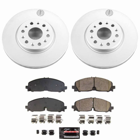 PowerStop Z23 coated front brake kit for Buick Enclave 2020-2024, including brake rotors and pads for enhanced performance.