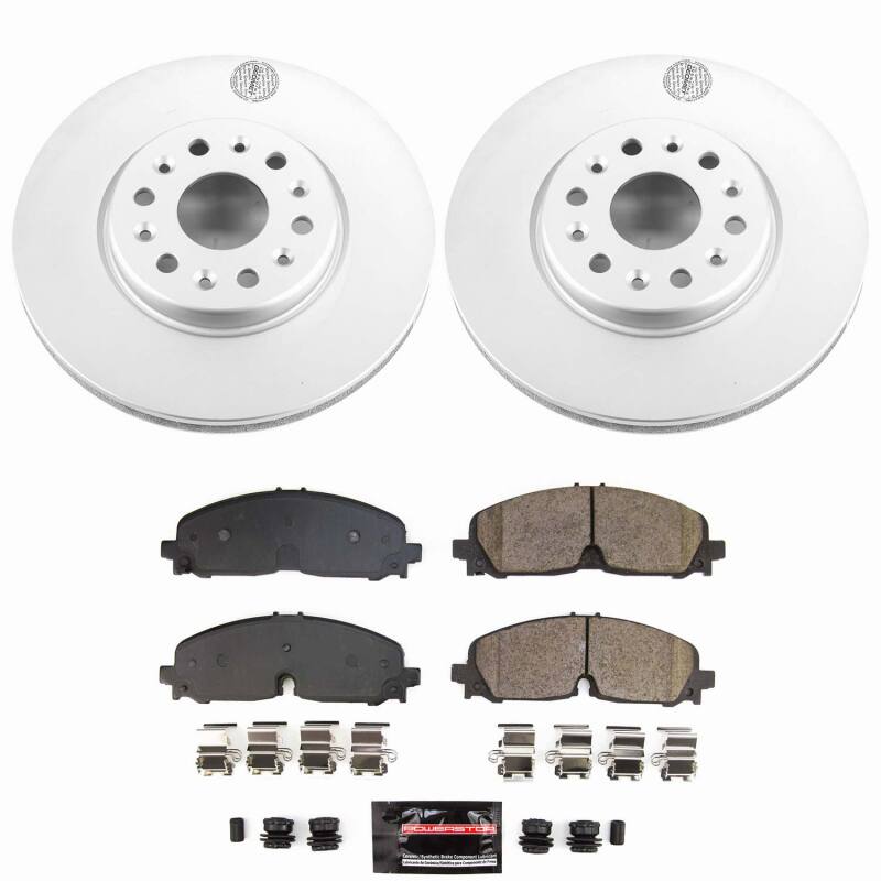 PowerStop Z23 coated front brake kit for Buick Enclave 2020-2024, including brake rotors and pads for enhanced performance.