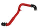 aFe BladeRunner aluminum hot and cold charge pipe kit in red for Ford F-150 V6-2.7L 24-26 intercooler system, showing polished and red pipes