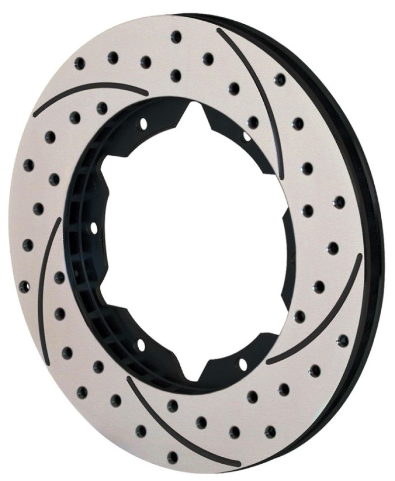 Wilwood 11-inch black iron two-piece brake rotor with 6 on 6.25-inch bolt pattern and 0.810-inch thickness for high-performance braking.