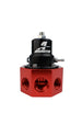Aeromotive A2000 carbureted bypass fuel pressure regulator with 4 ports, black metal body, and connection fittings for engine fuel system.