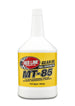 Red Line 75W85 MT-85 gear oil quart container with label, designed for transmission and gear lubrication.