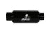 Aeromotive 10AN inline fuel filter with 10 micron microglass element, black finish, 2-inch diameter for automotive fuel systems