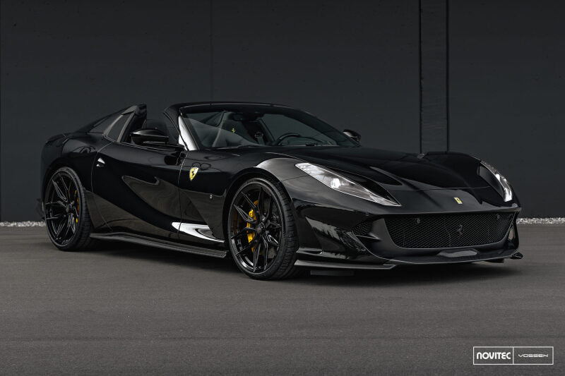 Vossen x Novitec NF11 forged 22x11.5-inch gloss black rear wheel for Ferrari 296, 5x114.3 bolt pattern, ET29 offset