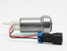 Walbro universal 39/80 flex fuel Hellcat in-tank fuel pump installed in a vehicle, showcasing durable automotive fuel pump components.