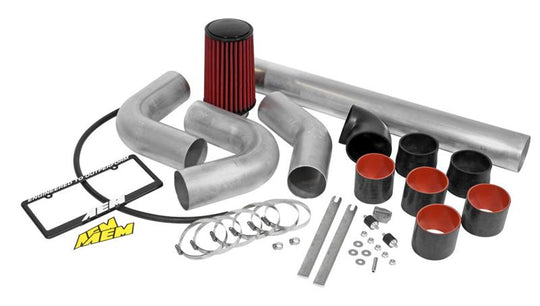 AEM 4-inch universal cold air intake system with black plastic tubing and air filter, designed for improved engine airflow.