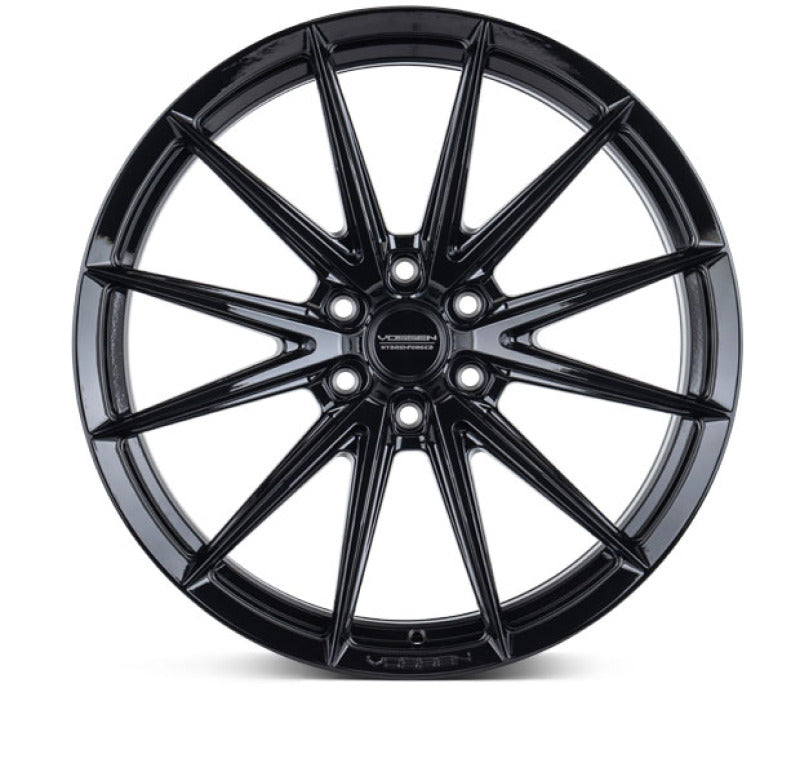 Vossen HFX-2 17x9 forged gloss black wheel with 6x139.7 bolt pattern and super deep dish design.