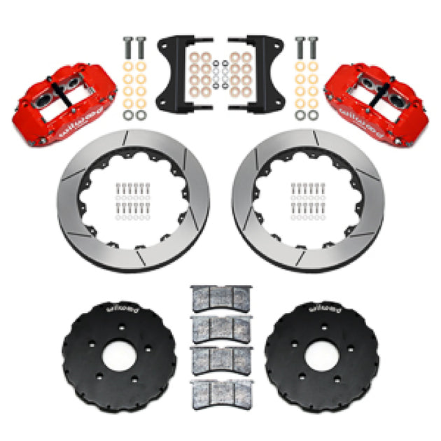 Wilwood forged narrow Superlite 6R big brake kit with 13.06-inch red rotor for Chevrolet Corvette C7 2014-2019 front installation
