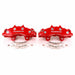 Pair of PowerStop front red brake calipers for Chevrolet Corvette 2006-2013, performance brake calipers in a vibrant red finish.