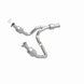 MagnaFlow direct fit catalytic converter for 2015 GMC Yukon XL V8 6.2L, showing the metal converter with inlet and outlet pipes