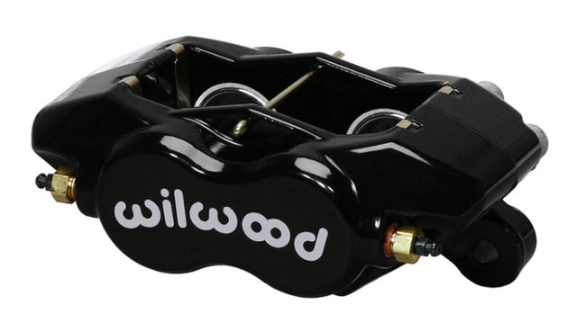 Wilwood forged Dynalite black brake caliper with 1.75-inch pistons and .81-inch disc for high-performance braking.
