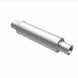 MagnaFlow Mag SS muffler with 14x4x4 inch size and 2.5x2.5 inch inlet and outlet pipes, showing the stainless steel construction.
