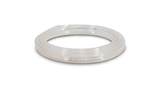 Clear Vibrant polyethylene vacuum tubing, 0.1875 inch OD, 10-foot length, flexible hose for industrial or laboratory use.